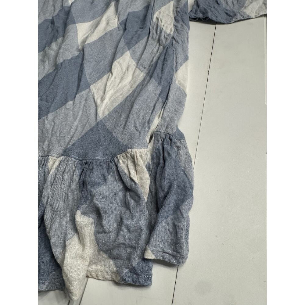 Tularosa Blue White Checked Gingham Off Shoulder Mini Dress Size Medium Cottage - Picture 2 of 6